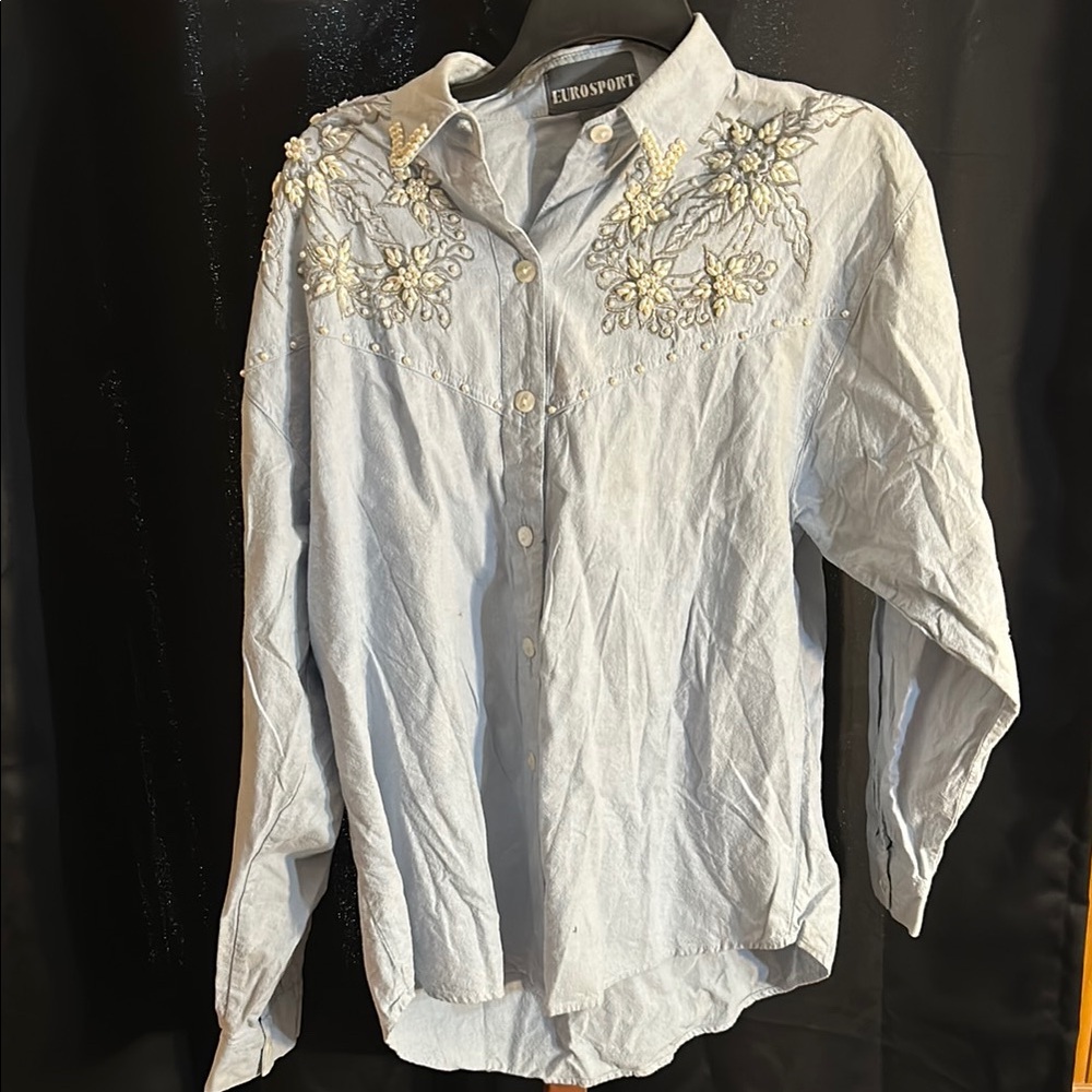 Eurosport  White Embroidered Shirt